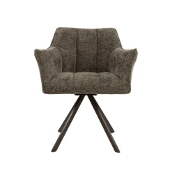Kalfort Eetkamerstoelen|Kelly Eetkamerstoel Hoven taupe met bruin bronzen poot