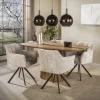 Kalfort Eetkamerstoelen|Kelly Eetkamerstoel Hoven zand met bruin bronzen poot
