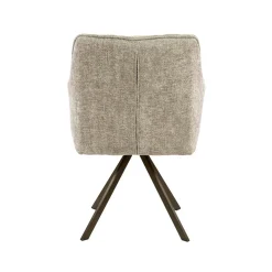Kalfort Eetkamerstoelen|Kelly Eetkamerstoel Hoven zand met bruin bronzen poot