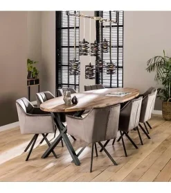 Kalfort Eetkamerstoelen|Kelly eetkamerstoel velvet Antraciet