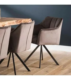 Kalfort Eetkamerstoelen|Kelly eetkamerstoel velvet Antraciet