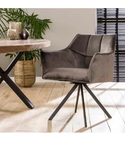 Kalfort Eetkamerstoelen|Kelly eetkamerstoel velvet Antraciet