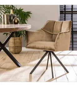 Kalfort Eetkamerstoelen|Kelly eetkamerstoel velvet Champagne