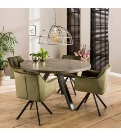 Kalfort Eetkamerstoelen|Kelly eetkamerstoel velvet Groen
