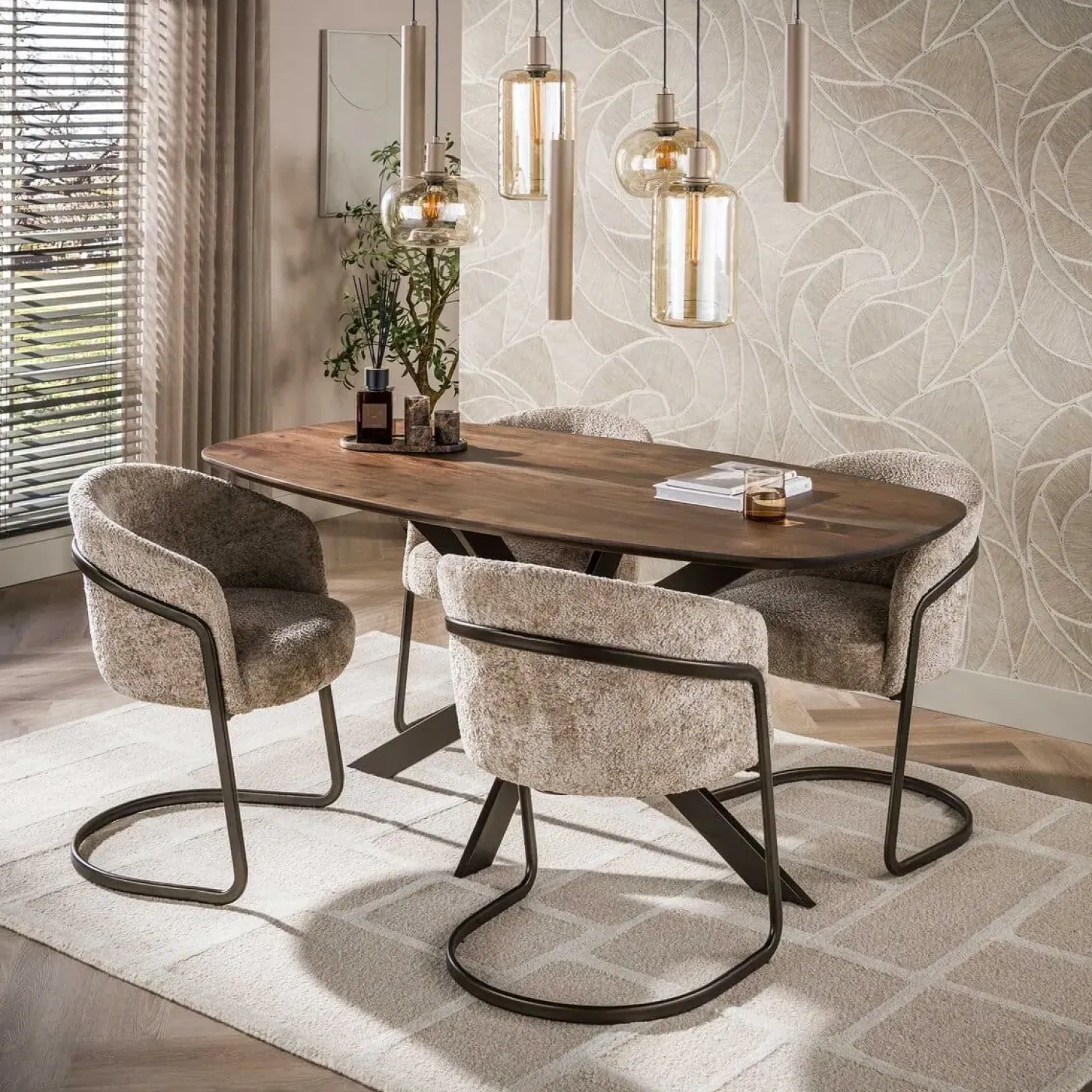 Kalfort Eettafels|Kelvin Eettafel deens ovaal Acaciahout 180cm