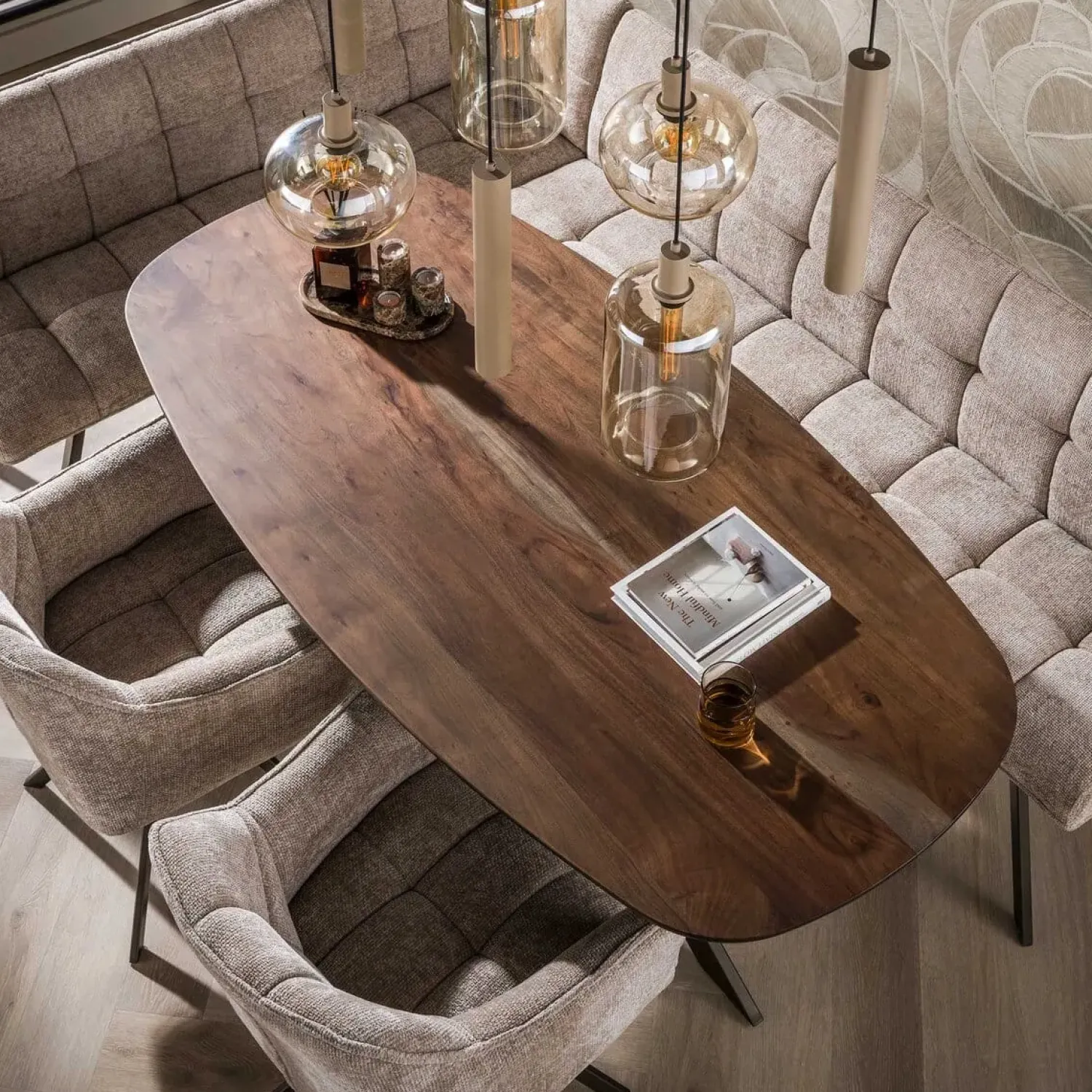 Kalfort Eettafels|Kelvin Eettafel deens ovaal Acaciahout 180cm