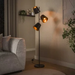 Kalfort Vloerlampen|Kenan 3-lichts Vloerlamp Bruin