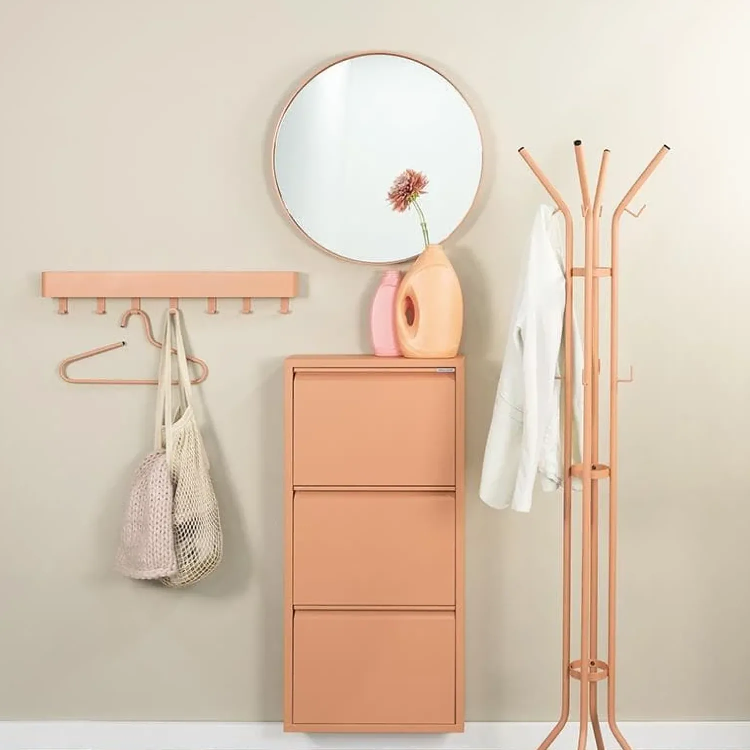 Redin Design Kapstokken|Kendall Vrijstaande kapstok Terracotta 40cm