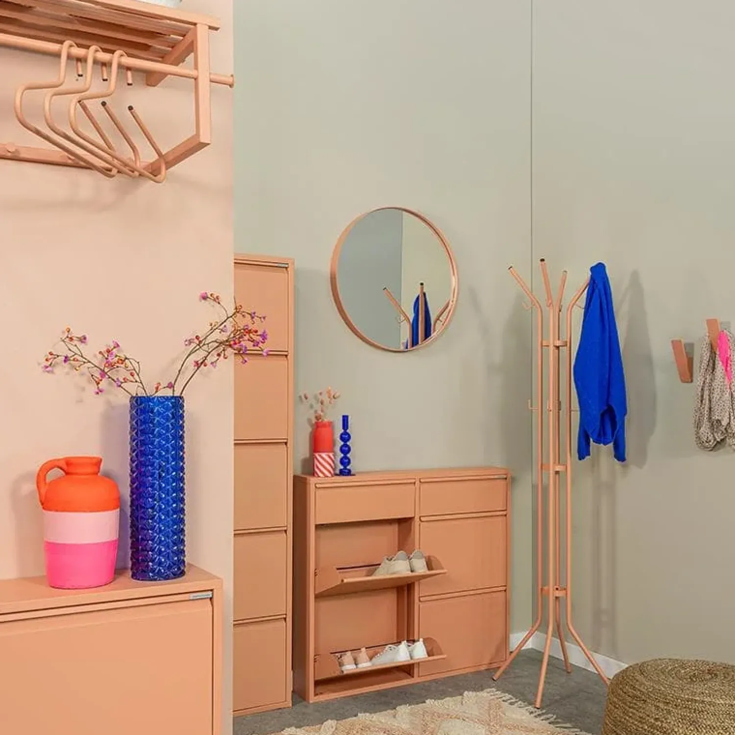 Redin Design Kapstokken|Kendall Vrijstaande kapstok Terracotta 40cm