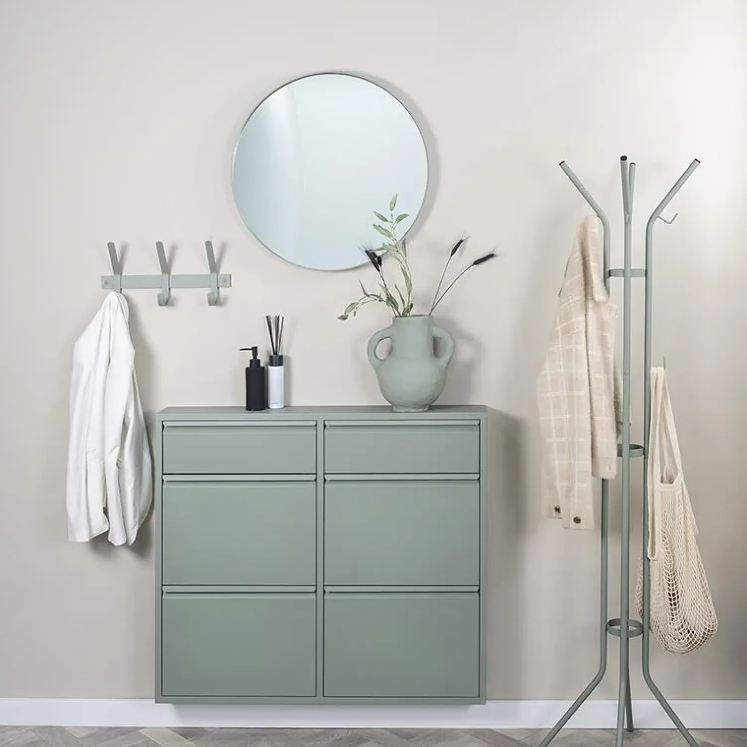 Redin Design Kapstokken|Kendall Vrijstaande kapstok Groen 40cm