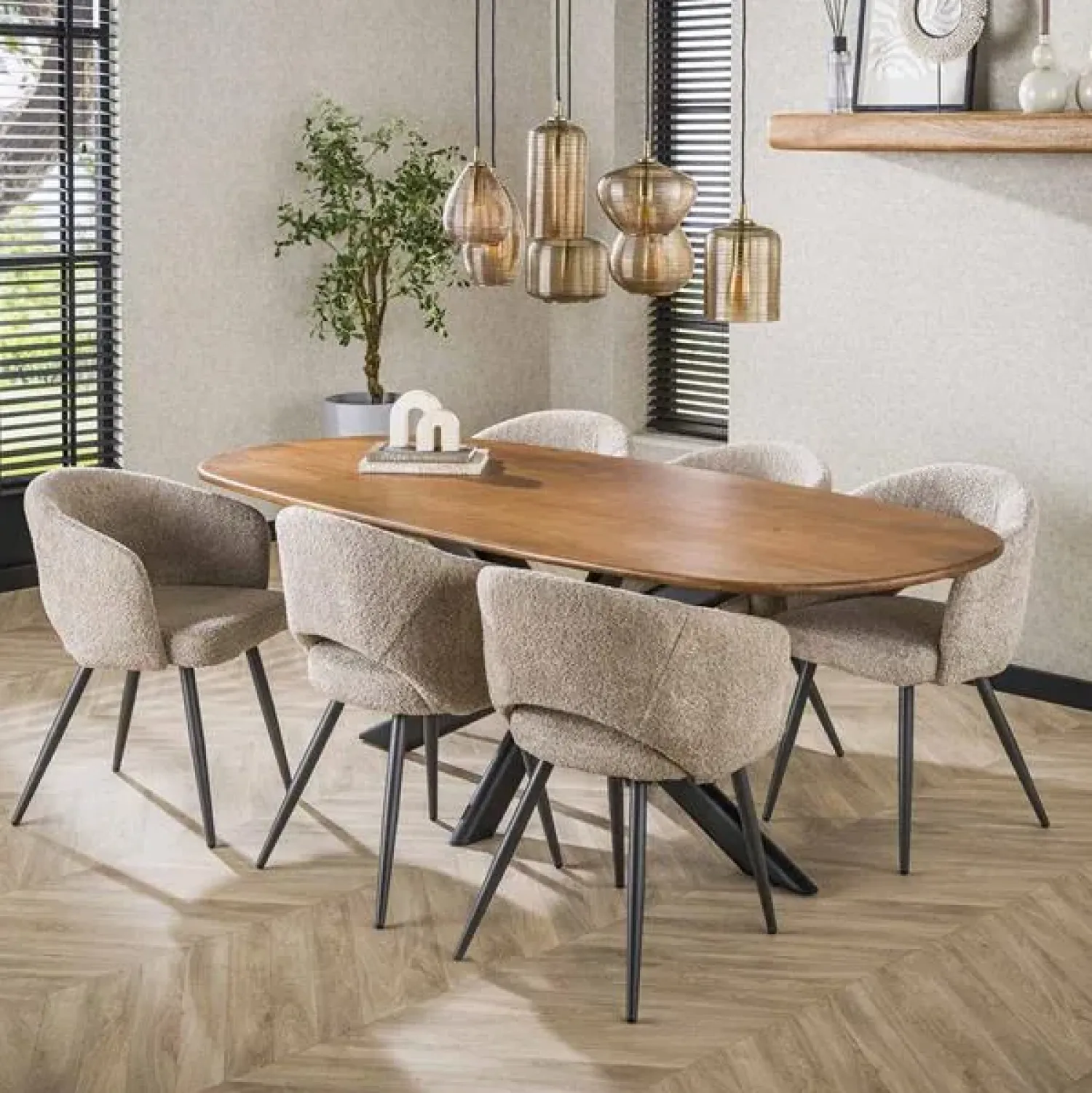 Kalfort Eettafels|Kevin Eettafel deens ovaal Mangohout 180cm