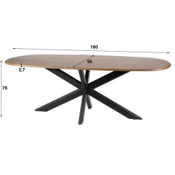 Kalfort Eettafels|Kevin Eettafel deens ovaal Mangohout 180cm