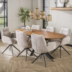 Kalfort Eettafels|Kevin Eettafel deens ovaal Mangohout 215cm