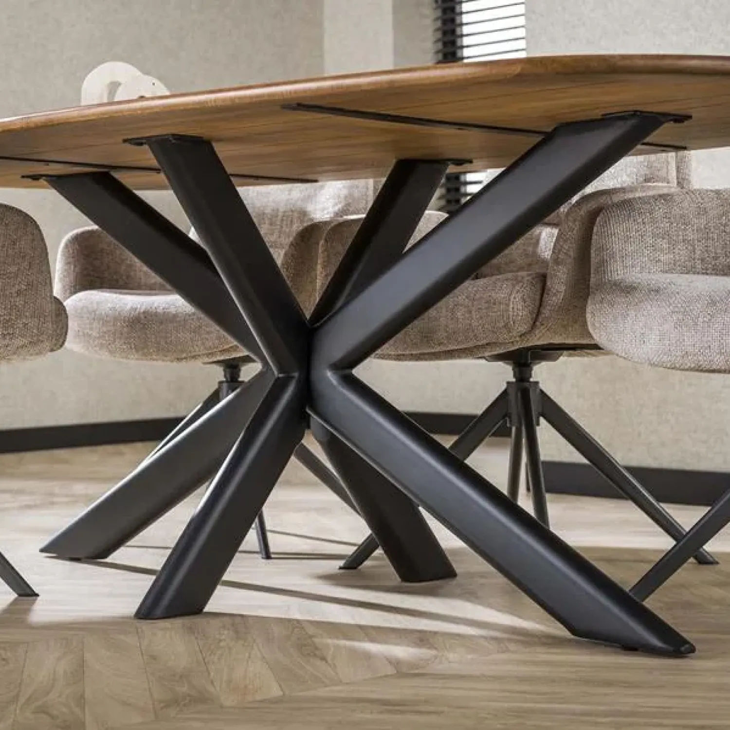 Kalfort Eettafels|Kevin Eettafel deens ovaal Mangohout 215cm
