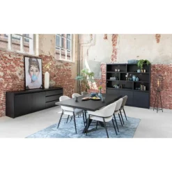 Maison Madera Dressoirs|Industriele Kasten|Kiara Dressoir Groot Zwart 242cm