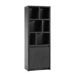 Maison Madera Vakkenkasten|Industriele Kasten|Kiara Vakkenkast 1-deur 6-vaks Zwart 73cm