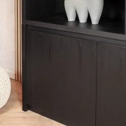 Maison Madera Vakkenkasten|Industriele Kasten|Kiara Vakkenkast 2-deur 6-vaks Zwart 138cm