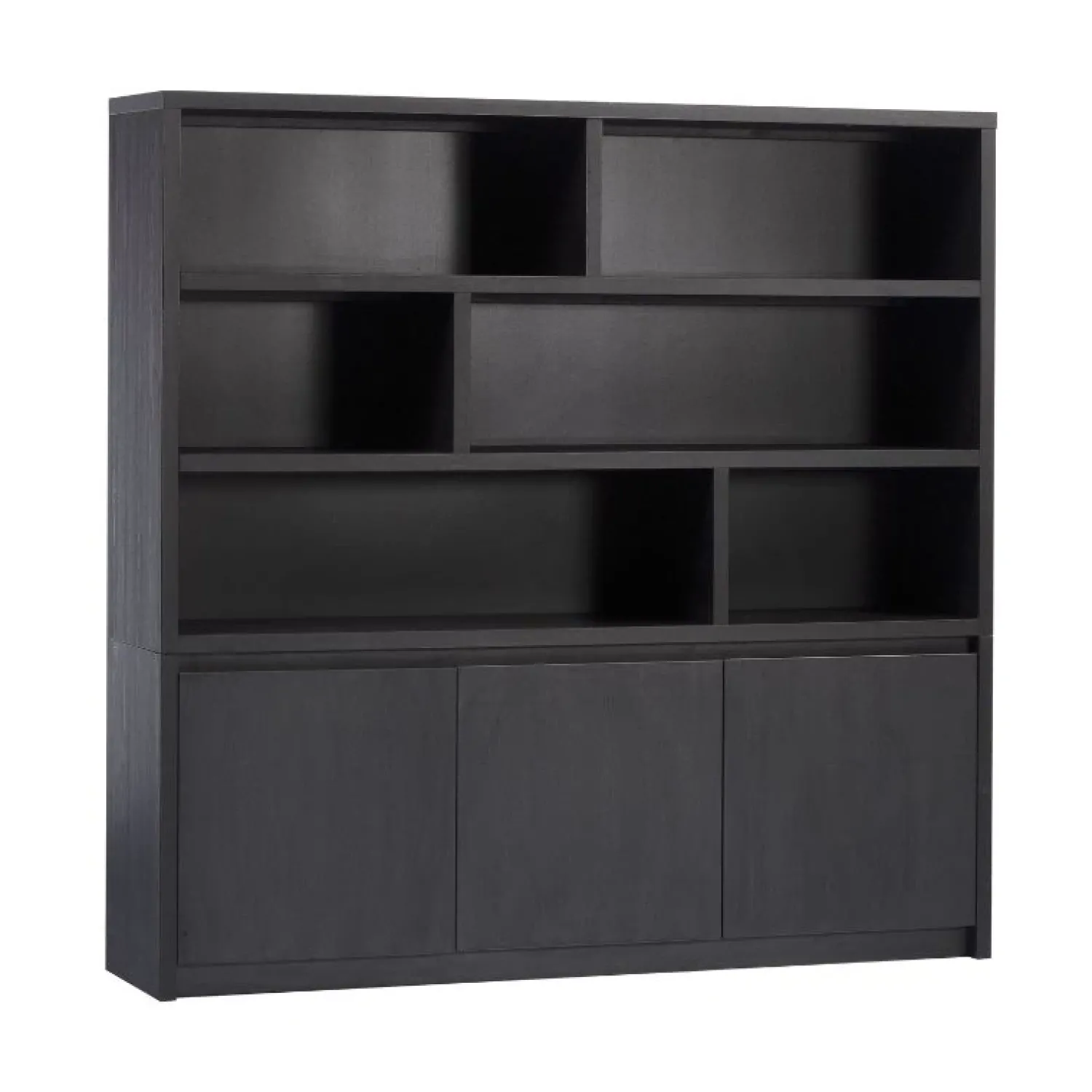 Maison Madera Vakkenkasten|Industriele Kasten|Kiara Vakkenkast 3-deur 6-vaks Zwart 202cm