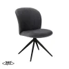 Label51 Eetkamerstoelen|Kimo Eetkamerstoel Antraciet Cosmo Zwart Onderstel