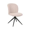 Label51 Eetkamerstoelen|Kimo Eetkamerstoel Naturel Boucle Zwart Onderstel