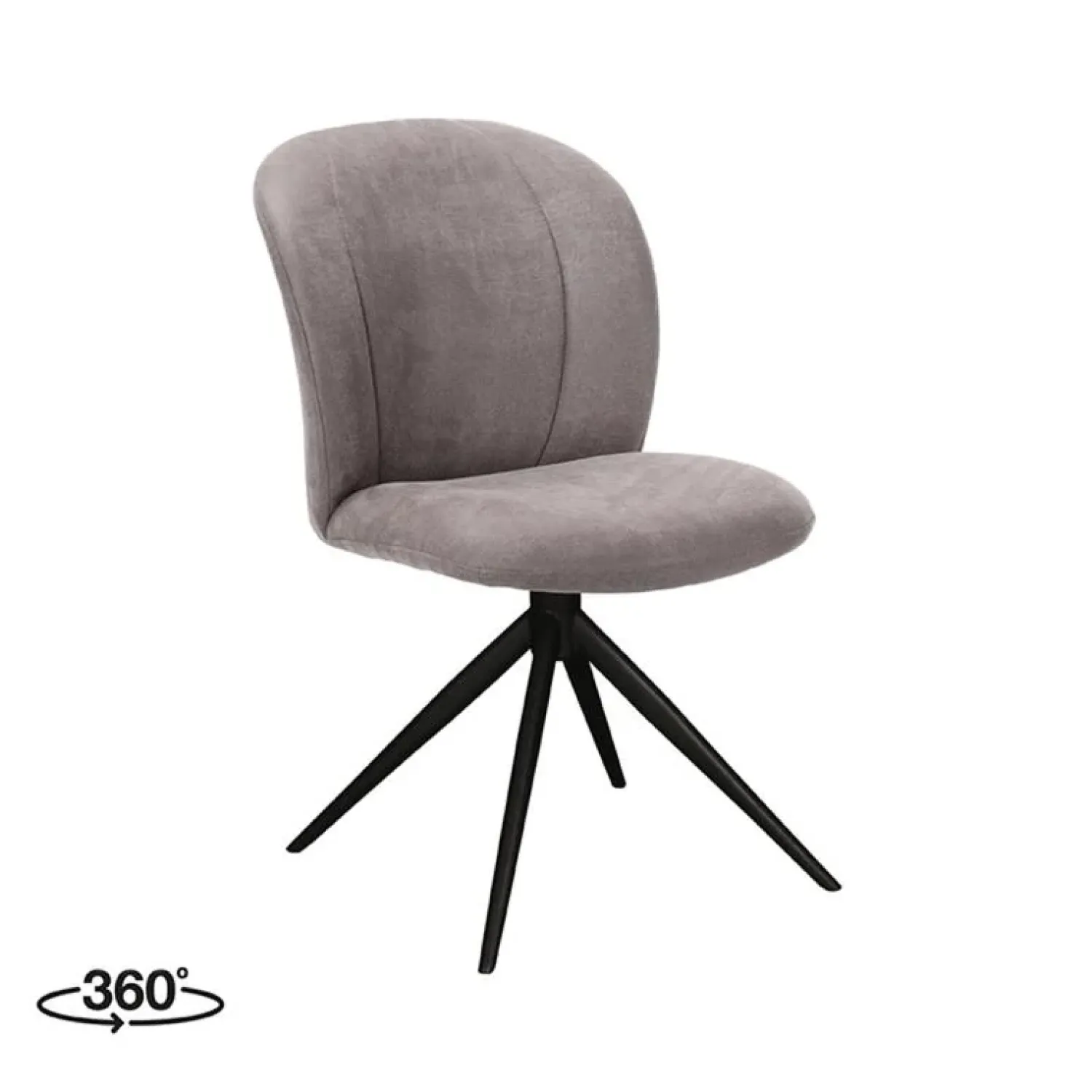 Label51 Eetkamerstoelen|Kimo Eetkamerstoel Taupe Micro Suede Zwart Onderstel