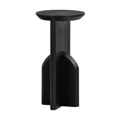 WOOOD Bijzettafels|Kioni Smalle bijzettafel acaciahout zwart 30cm
