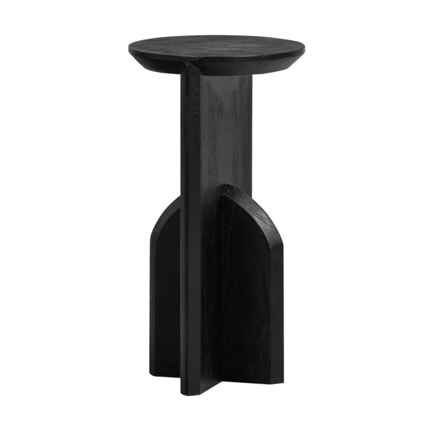 WOOOD Bijzettafels|Kioni Smalle bijzettafel acaciahout zwart 30cm
