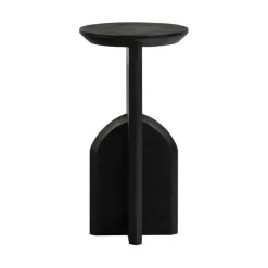WOOOD Bijzettafels|Kioni Smalle bijzettafel acaciahout zwart 30cm