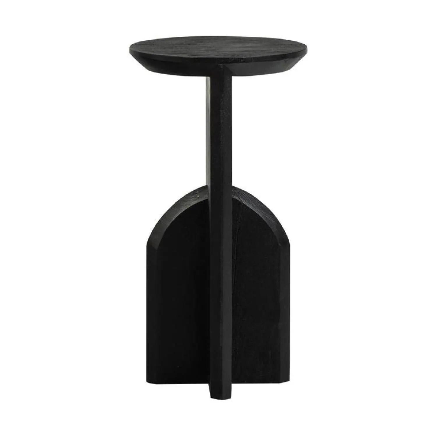 WOOOD Bijzettafels|Kioni Smalle bijzettafel acaciahout zwart 30cm