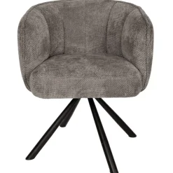 PTMD Eetkamerstoelen|Kivo Draaibare Eetkamerfauteuil Grijs