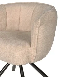 PTMD Eetkamerstoelen|Kivo Draaibare Eetkamerfauteuil Crème
