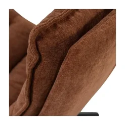 WOOOD Fauteuils|Kube Draaifauteuil met hocker bruin