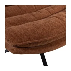 WOOOD Fauteuils|Kube Draaifauteuil met hocker bruin