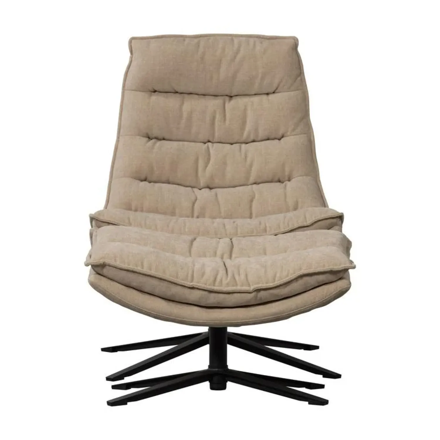 WOOOD Fauteuils|Kube Draaifauteuil met hocker naturel