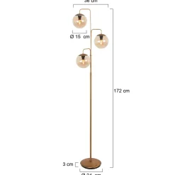 Steinmex Vloerlampen|Kyle 3-lichts Vloerlamp Brons