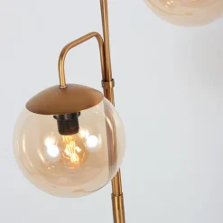 Steinmex Vloerlampen|Kyle 3-lichts Vloerlamp Brons