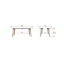 WOOOD Eettafels|Lange Jan Uitschuifbare eettafel rond eiken blacknight 120/160/200cm