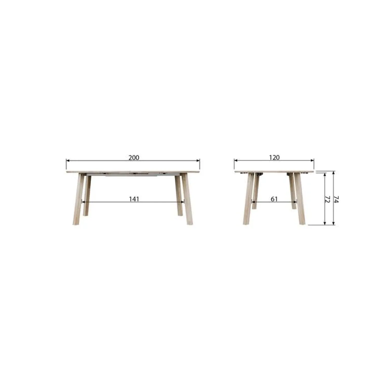 WOOOD Eettafels|Lange Jan Uitschuifbare eettafel rond eiken blacknight 120/160/200cm