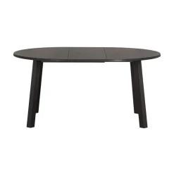WOOOD Eettafels|Lange Jan Uitschuifbare eettafel rond eiken blacknight 120/160/200cm