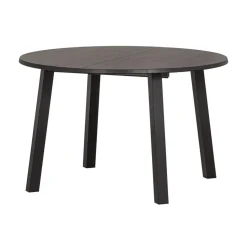 WOOOD Eettafels|Lange Jan Uitschuifbare eettafel rond eiken blacknight 120/160/200cm