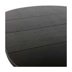 WOOOD Eettafels|Lange Jan Uitschuifbare eettafel rond eiken blacknight 120/160/200cm