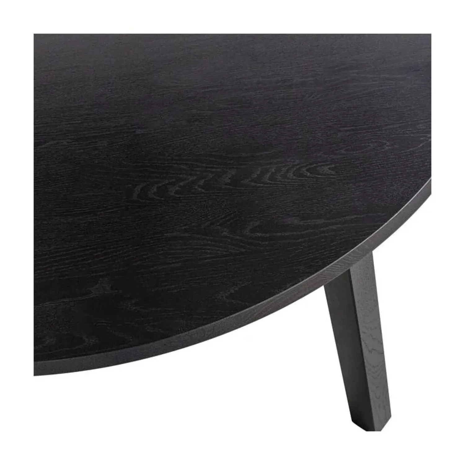 WOOOD Eettafels|Lange Jan Uitschuifbare eettafel rond eiken blacknight 120/160/200cm