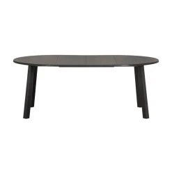 WOOOD Eettafels|Lange Jan Uitschuifbare eettafel rond eiken blacknight 120/160/200cm