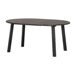 WOOOD Eettafels|Lange Jan Uitschuifbare eettafel rond eiken blacknight 120/160/200cm