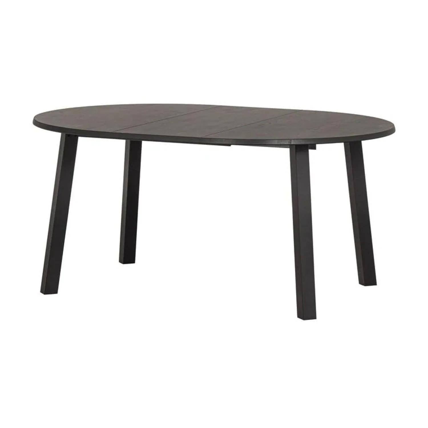 WOOOD Eettafels|Lange Jan Uitschuifbare eettafel rond eiken blacknight 120/160/200cm