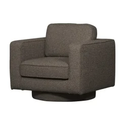 vtwonen Fauteuils|Lazy Draaifauteuil bouclé antraciet