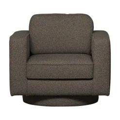 vtwonen Fauteuils|Lazy Draaifauteuil bouclé antraciet