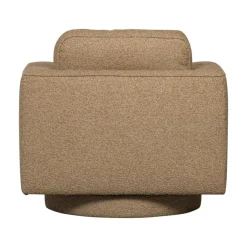 vtwonen Fauteuils|Lazy Draaifauteuil bouclé bruin