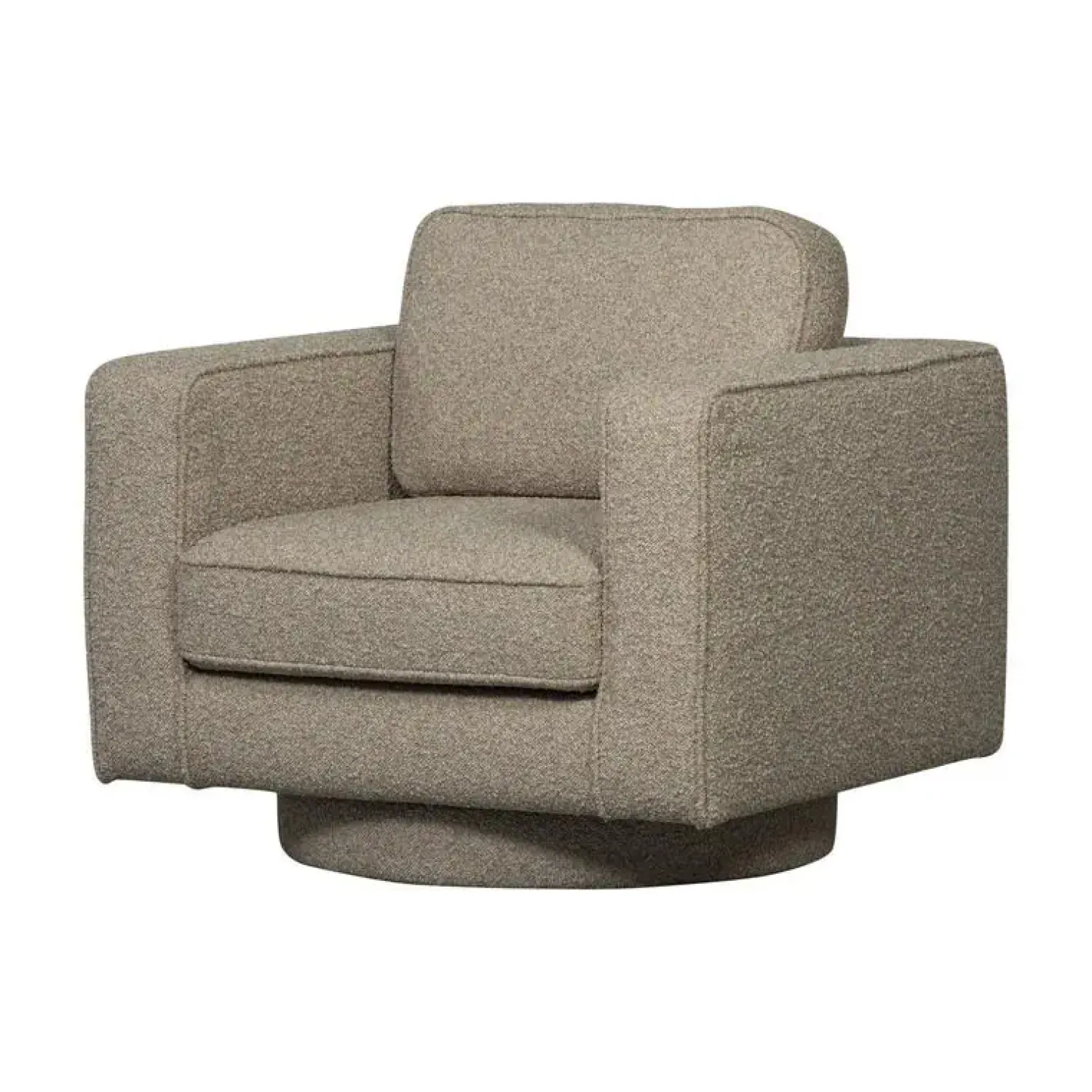 vtwonen Fauteuils|Lazy Draaifauteuil bouclé zand
