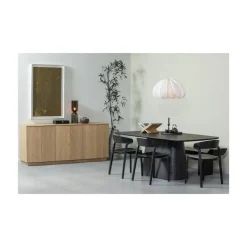 WOOOD Eettafels|Leah Eettafel MDF donkerbruin 200cm
